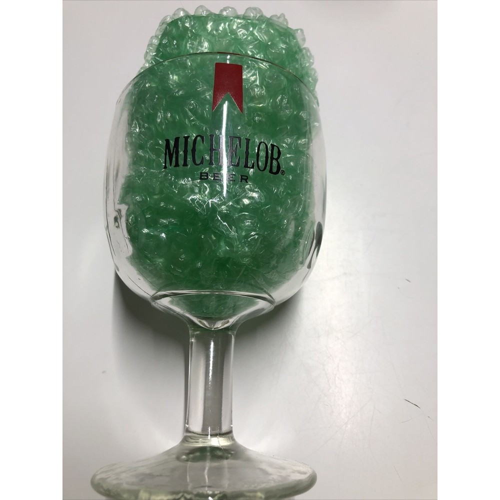 Vintage Michelob Beer Thumbprint Heavy Dimpled Glass Goblet Bar 🍺 Glassware